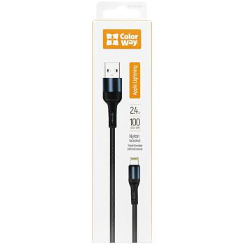 КАБЕЛЬ CW USB-LG NYLON 2.4А 1М - купити, ціни на Auchan - фото 2