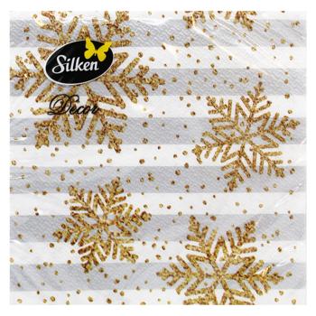 Салфетки столовые Silken Happy New Year 2-слойные 33*33см 12шт - купить, цены на За Раз - фото 2