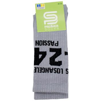 Шкарпетки Premier Socks дитячі високі Рубчик 24 р.20-22 сірий