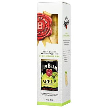 Лікер Jim Beam Apple 32,5% 0,7л + склянка - купити, ціни на Епіцентр FOOD - фото 1