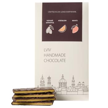 Шоколад черный Lviv Handmade Chocolate с начинкой манго-апельсин 78г - купить, цены на КОСМОС - фото 1