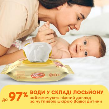 Салфетки влажные Smile Baby Экстракт ромашки и алоэ клапан 60шт - купить, цены на МегаМаркет - фото 4