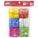 Прикраси ялинкові Набір подарунків різнокольорові 6шт 3,8см