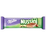 Milka Nussini Bar with Hazelnuts and Cocoa Sprinkled with Chopped Hazelnuts in Milk Chocolate 31g