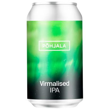 Пиво Pohjala Virmalised IPA светлое нефильтрованное 6,5% 0,33л