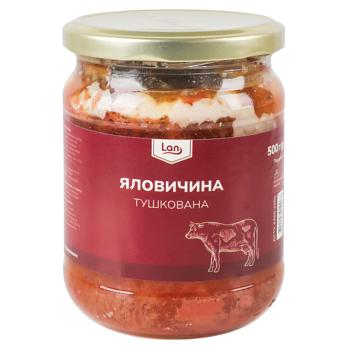 Meat Lan bukovyny beef canned 500g glass jar Ukraine - buy, prices for Ideal - photo 1