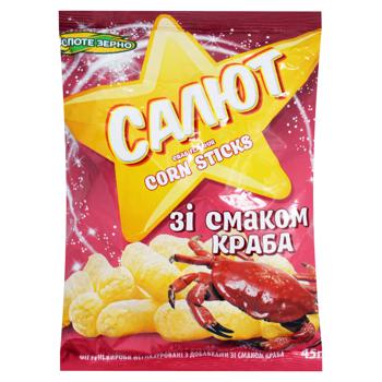 Zolote Zerno Salyut Corn Sticks with Crab Flavor 45g - buy, prices for Tavria V - photo 1