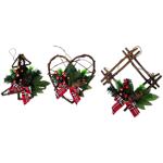 Actuel Bell/Heart/Frame Rattan Christmas Composition 20cm