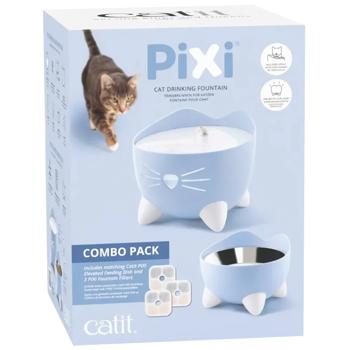 Поилка-фонтан Catit Pixi 2л + миска пластиковая 200мл голубой - купить, цены на MasterZoo - фото 8