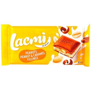 Шоколад молочный Roshen Lacmi с арахисом и арахисово-карамельной начинкой 87г - купить, цены на Grono - фото 1