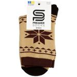 Носки Premier Socks женские классические махровые скандинавский принт р.23-25 бежевый