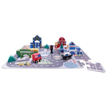 One Two Fun Wooden Construction Set and City Puzzle 75pcs - buy, prices for - photo 2