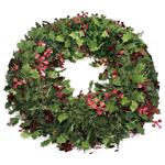 Веночек из мишуры зеленый/красный 40см