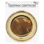 Party Khata Party Plates 23cm 6pcs Golden