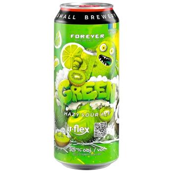 Пиво Forever Green светлое нефильтрованное 5,5% 0,5л