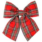 Bona Di Decorative Bow in Checkered Pattern 22cm Red