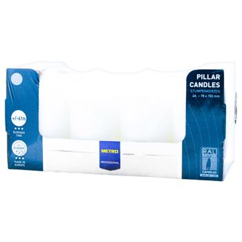 Свічка Metro Professional бежева 78x150мм 4шт