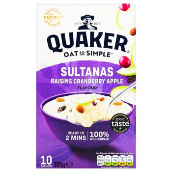 Quaker Sultanas Raisins-Cranberry-Apple Instant Oatmeal 38.5g x 10pcs - buy, prices for METRO - photo 3