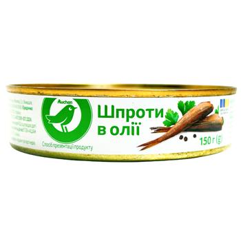 Шпроти Auchan в олії 150г - купити, ціни на КОСМОС - фото 1