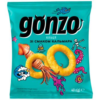 Кольца кукурузные Gonzo со вкусом кальмара 35г - купить, цены на Чудо Маркет - фото 1