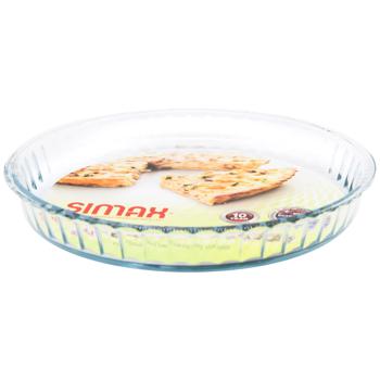 Simax Baking Dish of heat-resistant glass round corrugated 28X4cm