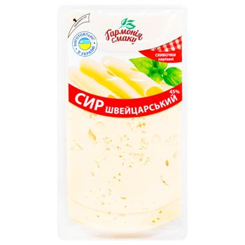 Harmony Smaku Swiss Sliced Cheese 45% 130g - buy, prices for Auchan - photo 1