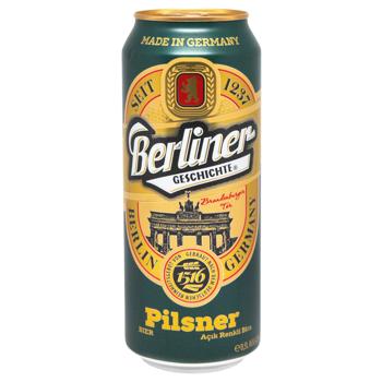 Пиво Berliner Geschichte 0,5л з/б Pilsner світ 4,8%И834 - купити, ціни на Таврія В - фото 1