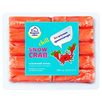 Крабові палички Водний Світ Сніжний краб дитячі 250г - купити, ціни на КОСМОС - фото 1