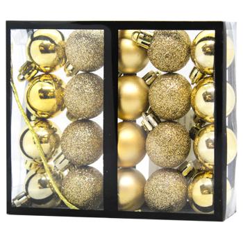 Golden Plastic Balls Set 20pcs*3cm - buy, prices for MegaMarket - photo 1