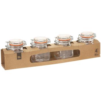 Excellent Houseware Food Storage Jar Set 90ml 4pcs - buy, prices for Auchan - photo 1