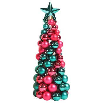 Actuel Green Red Decorative Christmas Tree with Balls 33cm