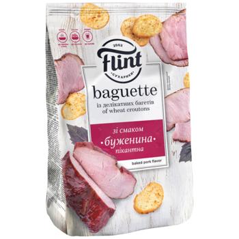 Сухарики Flint Baguette пшеничные со вкусом Буженина пикантная 100г - купить, цены на Auchan - фото 1