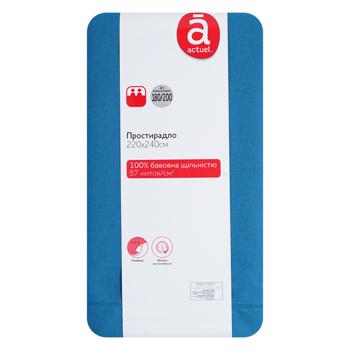 Простирадло Actuel Блакитне 220*240см - купити, ціни на Auchan - фото 1