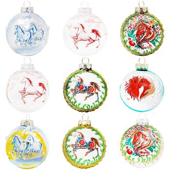 Шар елочный Символ года 6,5см в ассортименте - купить, цены на Auchan - фото 1