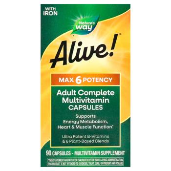 Мультивітаміни Nature's Way Alive! Max6 Potency 90 капсул - купити, ціни на Біотус - фото 2