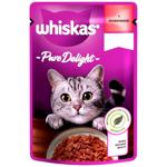 Корм вологий Whiskas Pure Delight з яловичиною для котів 85г