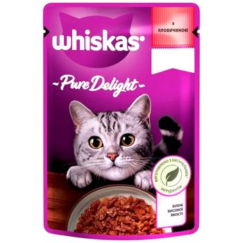 Корм влажный Whiskas Pure Delight с говядиной для кошек 85г - купить, цены на MasterZoo - фото 1