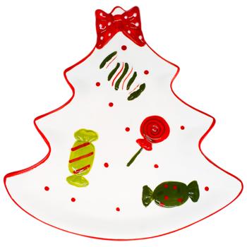 Блюдо керамічне у формі Ялинки з цукерками 25.7*24.6*3см 834-437 BONADI 1 шт - купить, цены на WINETIME - фото 1