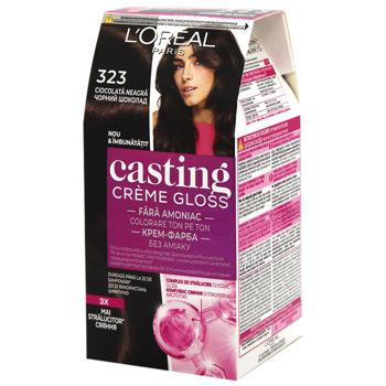 Краска для волос L'oreal Paris Casting Creme Gloss 323 Черный шоколад без аммиака - купить, цены на MasterZoo - фото 1