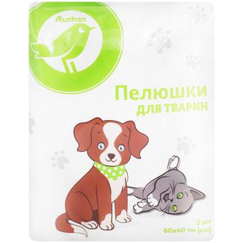 Пеленки Ашан для животных 60*40см 5шт - купить, цены на Auchan - фото 2