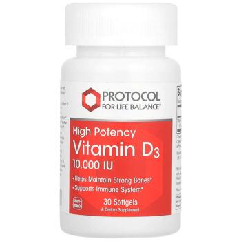 Protocol for Life Balance High Potency Vitamin D3 10000 IU 30 softgels