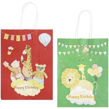 Пакет подарочный Зверята крафт 16х22х8см - купить, цены на Auchan - фото 1