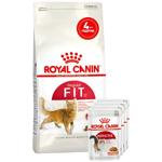 Набір корму Royal Canin Fit 32 для домашніх та вуличних котів cухий 2кг + вологий 4шт х 85г