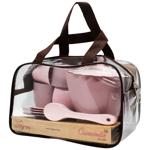 Набір посуду Tigres чайний Ромашка 14 елементів в сумці пудра