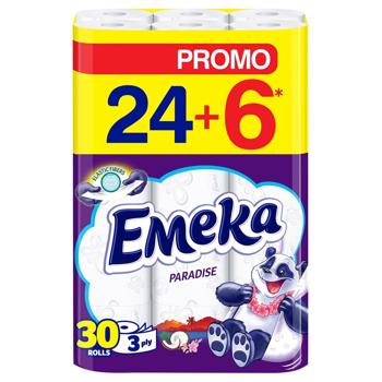 Emeka Paradise 3-ply Toilet Paper 24+6pcs