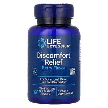 Обезболивающее Life Extension Discomfort Relief со вкусом ягод 60 жевательных таблеток