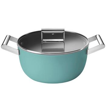 Smeg 50x Matte Emerald Green Saucepan with Lid 24cm - buy, prices for WINETIME - photo 1