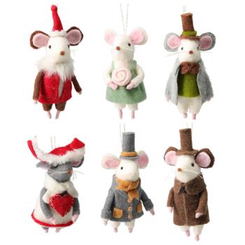 Koopman Mouse Christmas Tree Decoration 10x6x16cm in Assortment