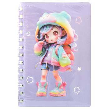 Тетрадь на пружине Zibi Cute фиолетовая 179*126мм 80 листов - купить, цены на ULTRAMARKET - фото 1