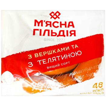 Сардельки М'ясна Гільдія з вершками та з телятиною вищий сорт - купити, ціни на Епіцентр FOOD - фото 1